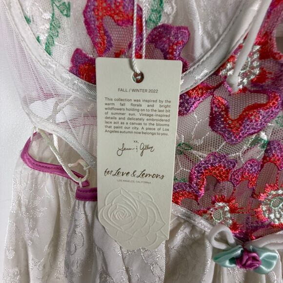 For Love & Lemons Festival Floral Lace Slip Dress | Embroidered Flowers - Picture 15 of 15